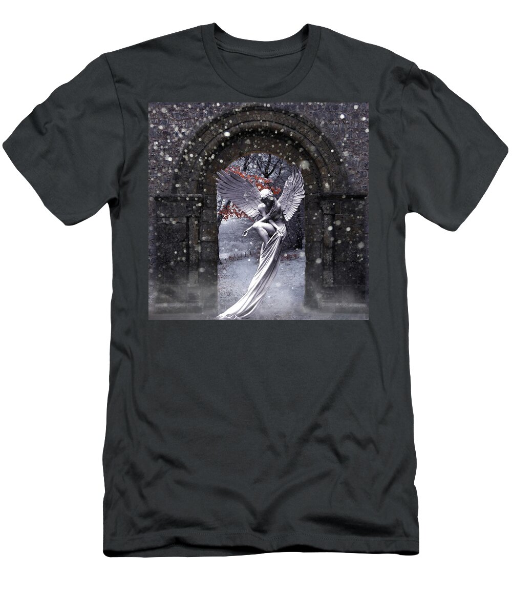 Angel T-Shirt featuring the photograph Angel in the Garden by Andrea Kollo