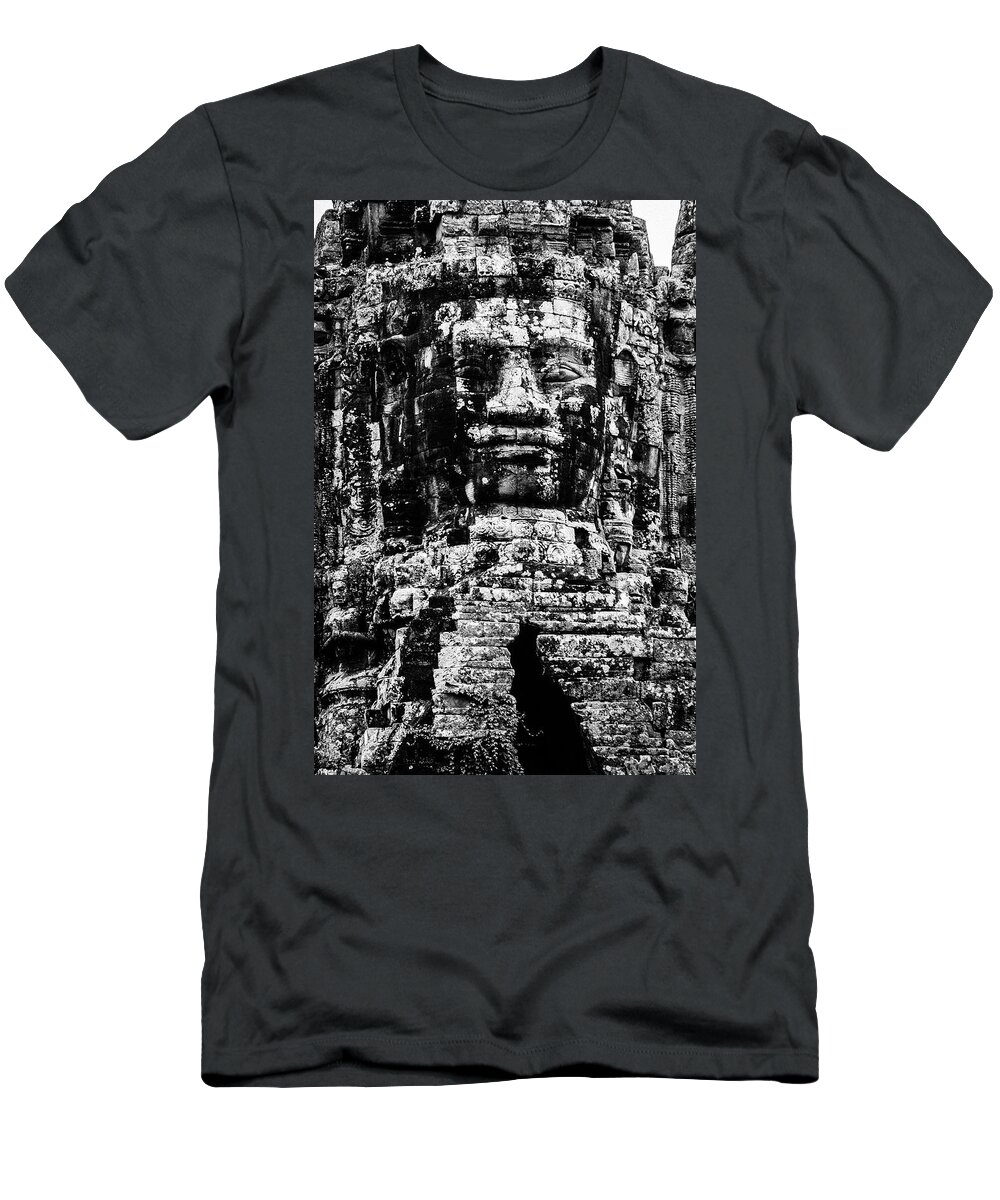 Battambang T-Shirt featuring the photograph Angkor Thom Gate to Bayon Temple by Arj Munoz