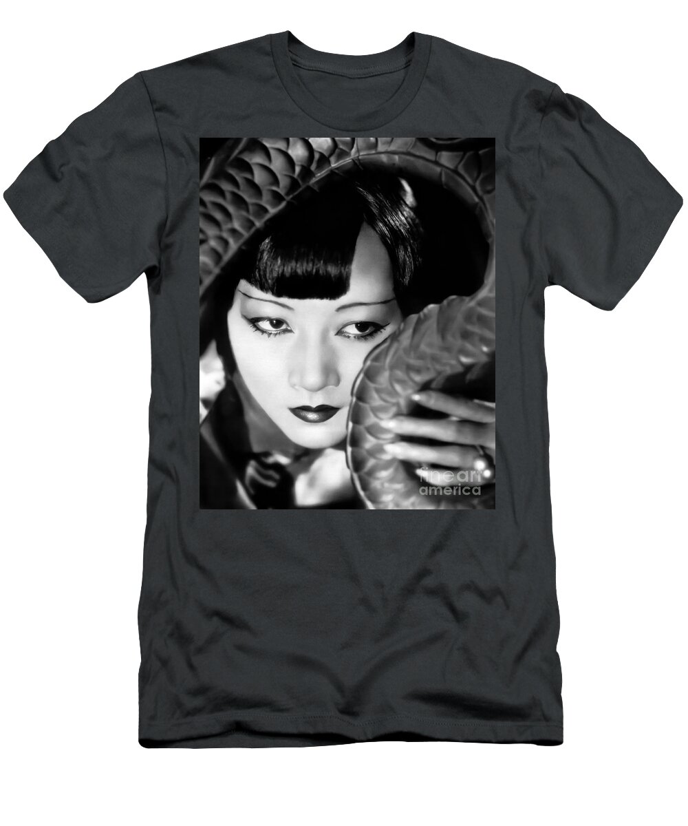 Anna May Wong T-Shirt featuring the photograph Anna May Wong by Sad Hill - Bizarre Los Angeles Archive