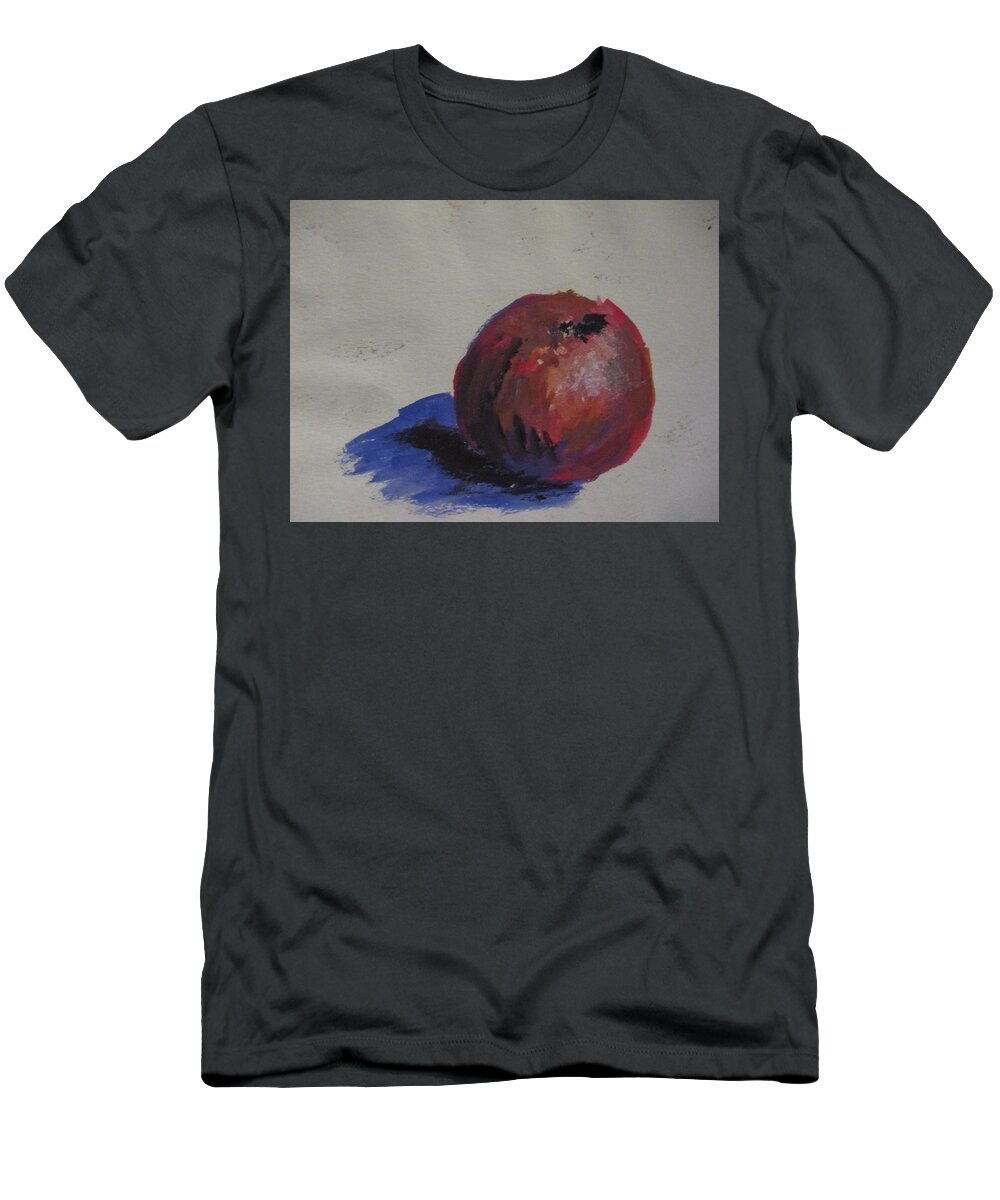 Apple T-Shirt featuring the painting Apple a day by Jen Shearer