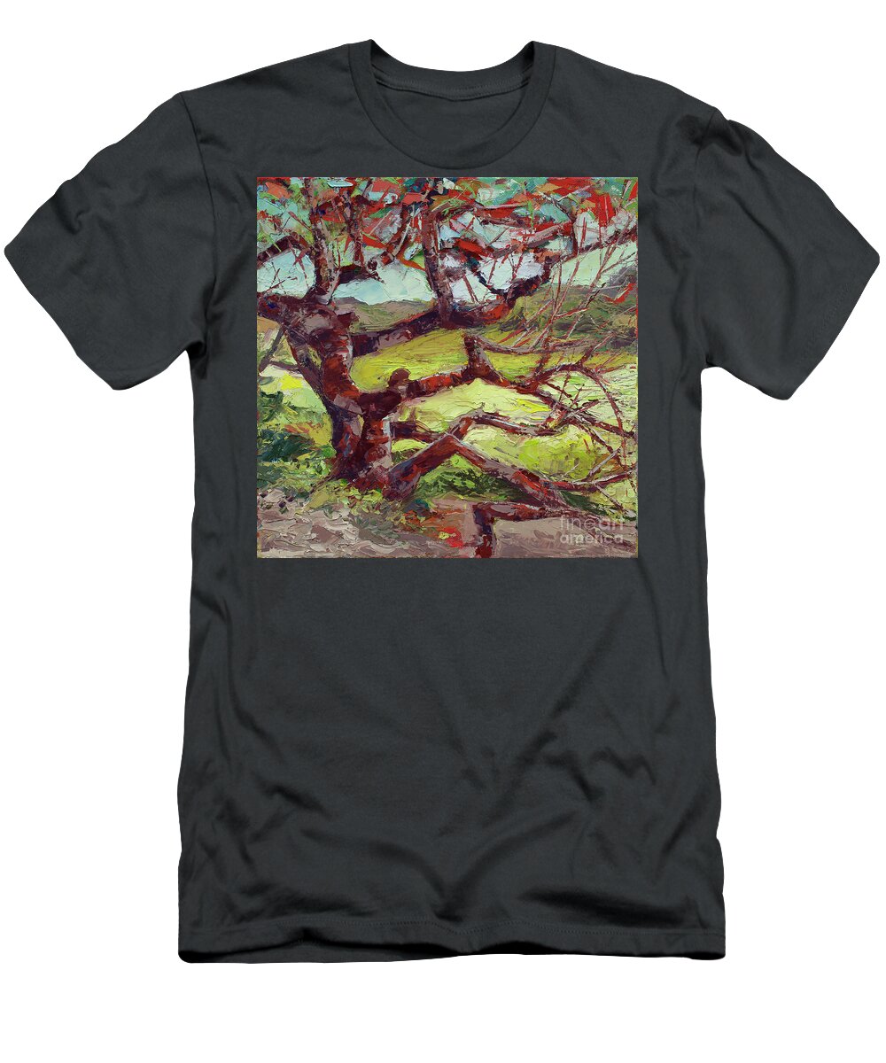 Oil Painting T-Shirt featuring the painting Arana Gulch Trail by PJ Kirk