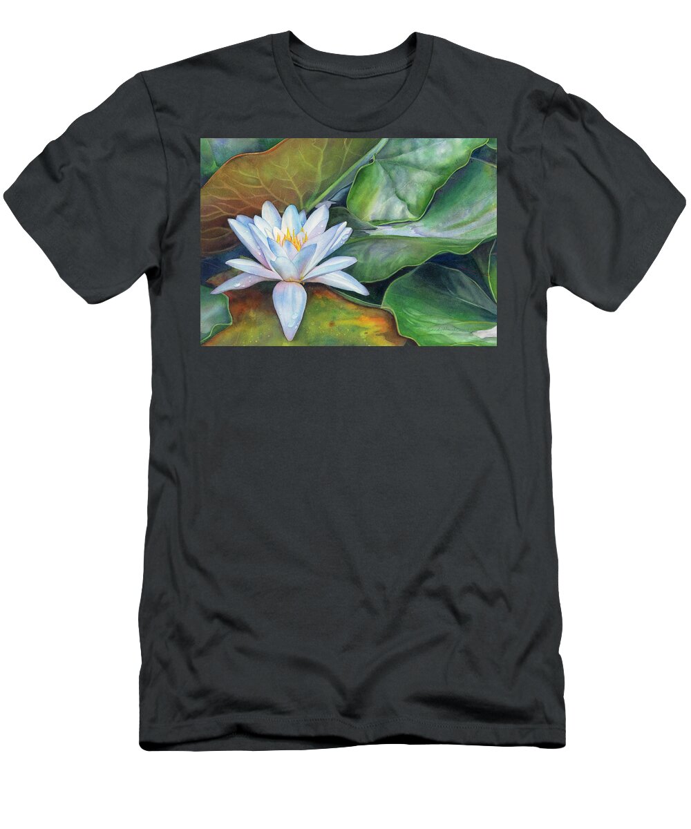 Original Watercolor Painting T-Shirt featuring the painting Arboretum Star by Sandy Haight