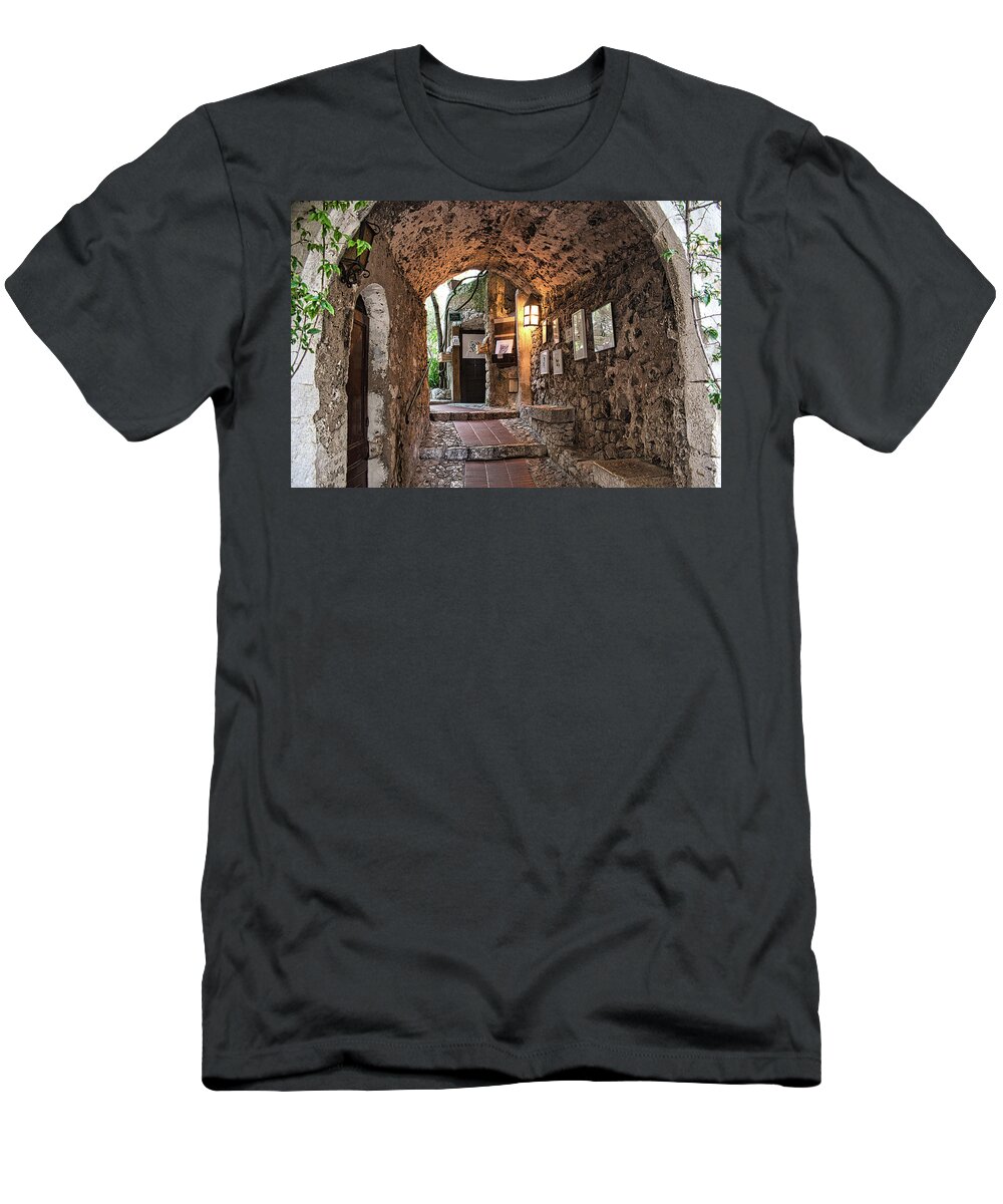 Building T-Shirt featuring the photograph Arch Passage of Eze by Portia Olaughlin