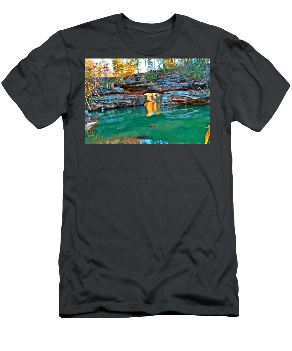 Arch T-Shirt featuring the photograph Archway over the Lake by Stacie Siemsen