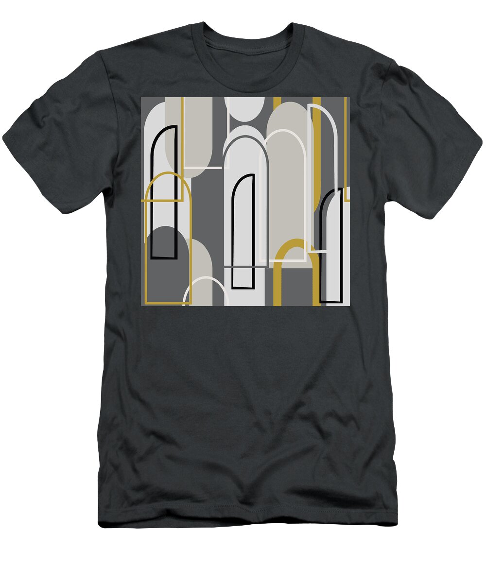 Arch T-Shirt featuring the digital art Art Deco Arch Window Pattern 3500x3500 seamless repeat by Sand And Chi