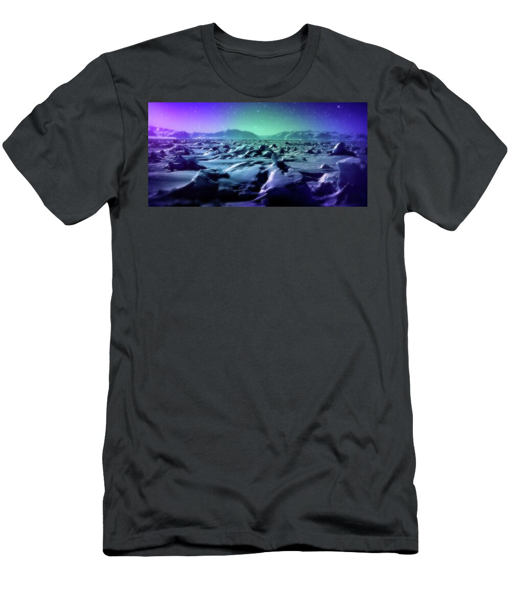 Fantasy T-Shirt featuring the digital art Art - Mystic Icescape by Matthias Zegveld