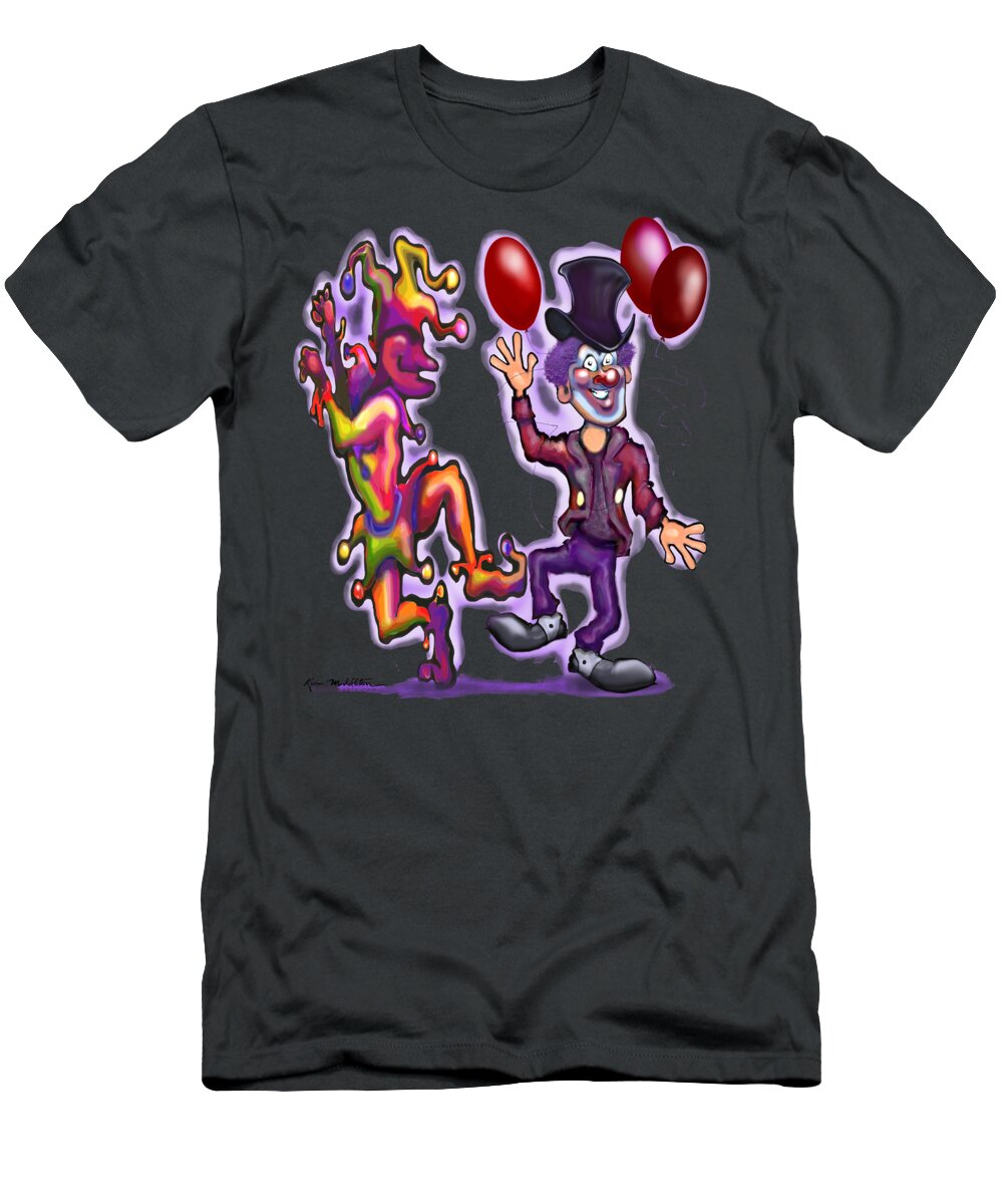 Clown T-Shirt featuring the digital art Clowns by Kevin Middleton