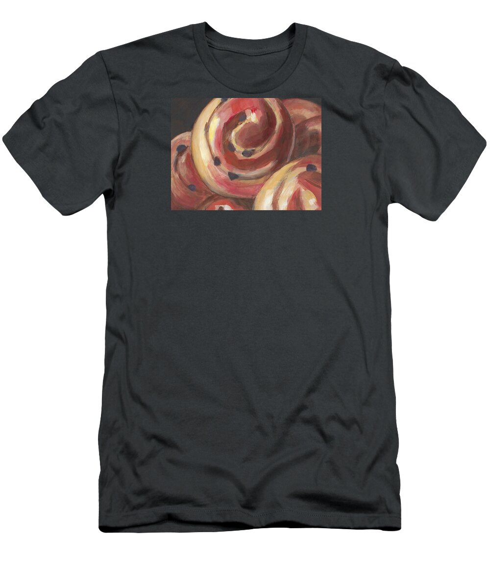 Cinnamon Rolls T-Shirt featuring the painting Cinnamon Rolls by Kazumi Whitemoon