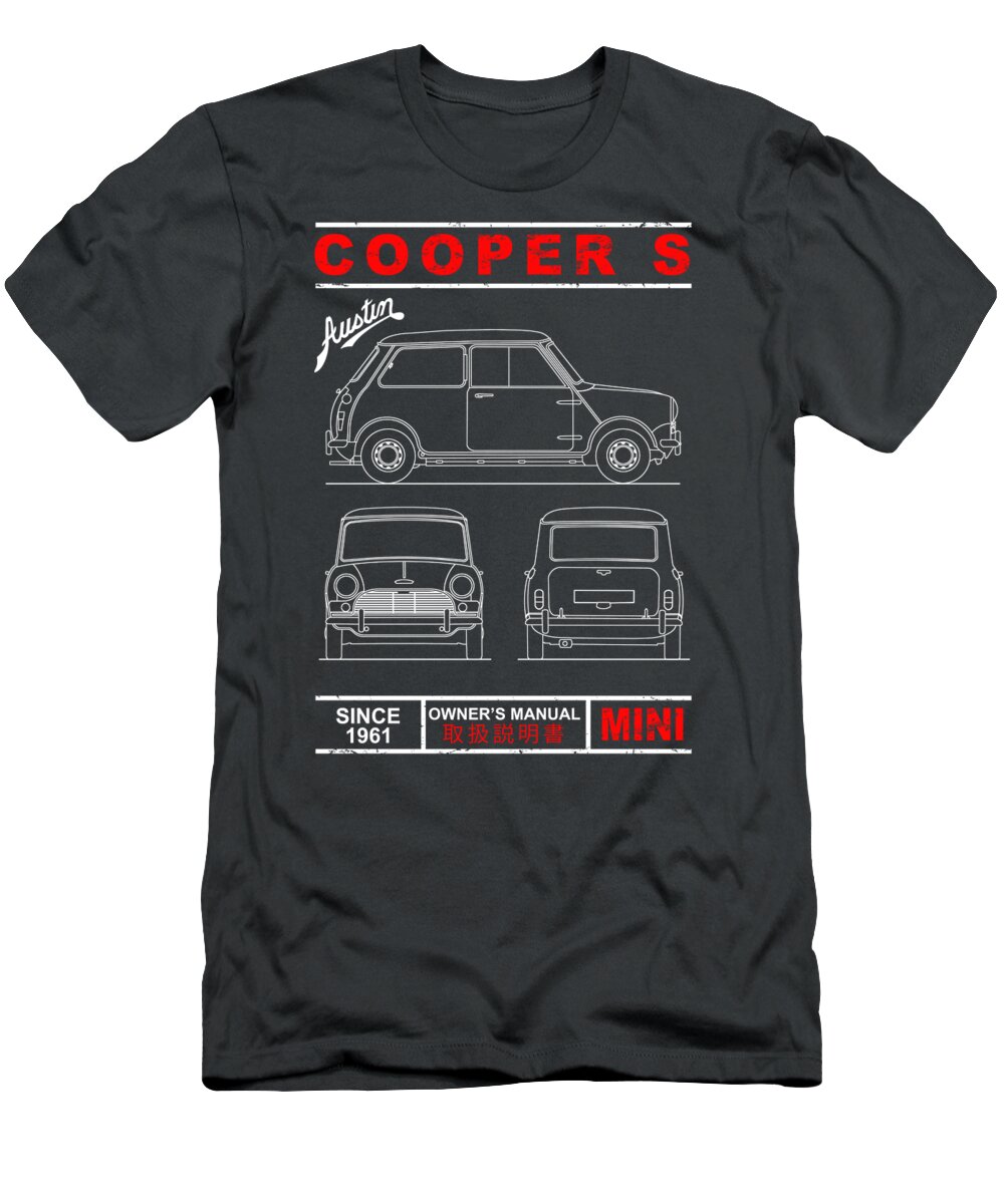 Austin Cooper S T-Shirt featuring the photograph Blueprint of the Cooper S by Mark Rogan