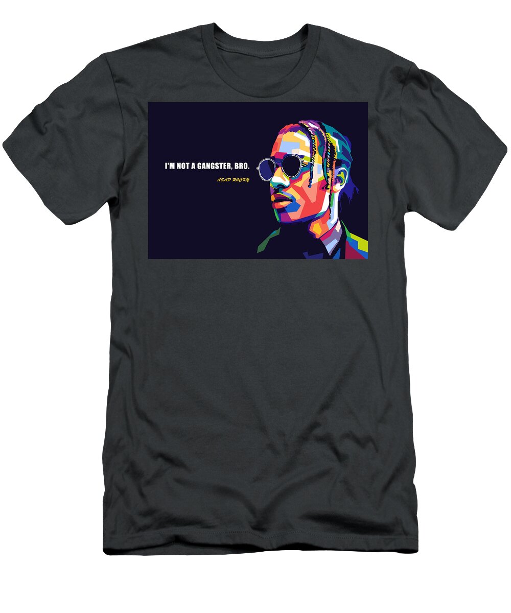 Smallbusiness T-Shirt featuring the painting Asap Rocky Poster by Kennedy Leah