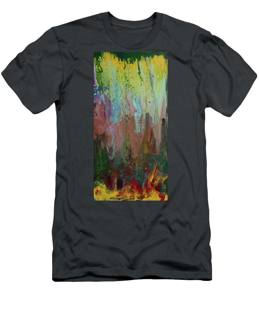 Green T-Shirt featuring the mixed media Ascending by Aimee Bruno