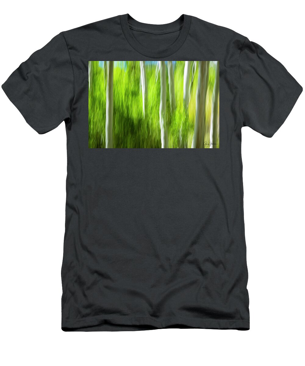 Aspen-trees T-Shirt featuring the photograph Aspen Illusions by Gary Johnson