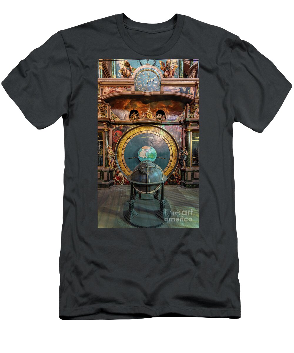 Astronomical T-Shirt featuring the photograph Astronomical clock, cathedral of Strasbourg, France by Delphimages Photo Creations