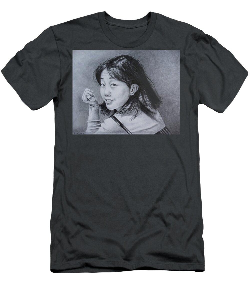 Girl T-Shirt featuring the drawing Asuka 6 by Tim Ernst