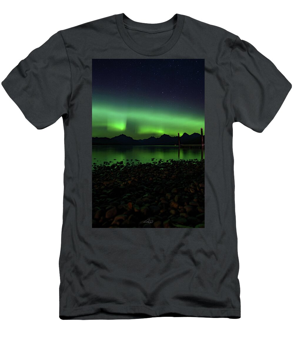  T-Shirt featuring the photograph Aurora Borealis in Portrait by William Boggs