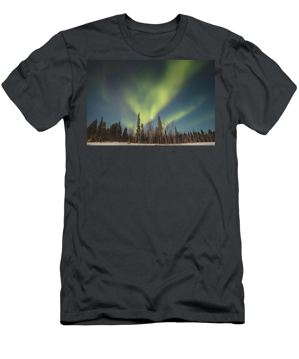 Aurora Borealis T-Shirt featuring the photograph Dance of wild nature - Aurora borealis by Vaclav Sonnek