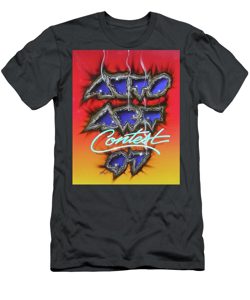 Hot Rod Art T-Shirt featuring the painting Auto Art contest 1997 Magazine Cover by Alan Johnson