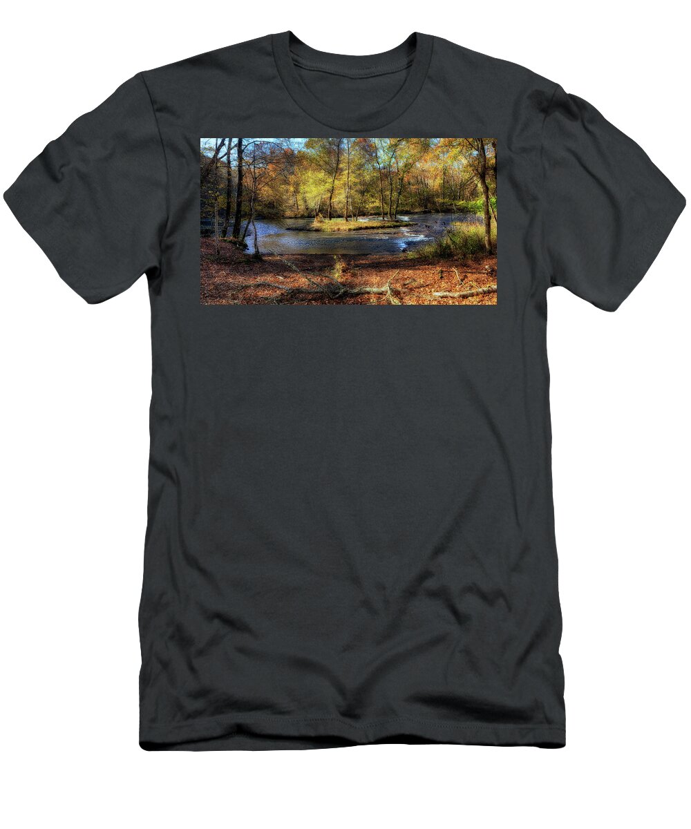 Autumn T-Shirt featuring the photograph Autumn at the Buffalo River by Susan Rissi Tregoning