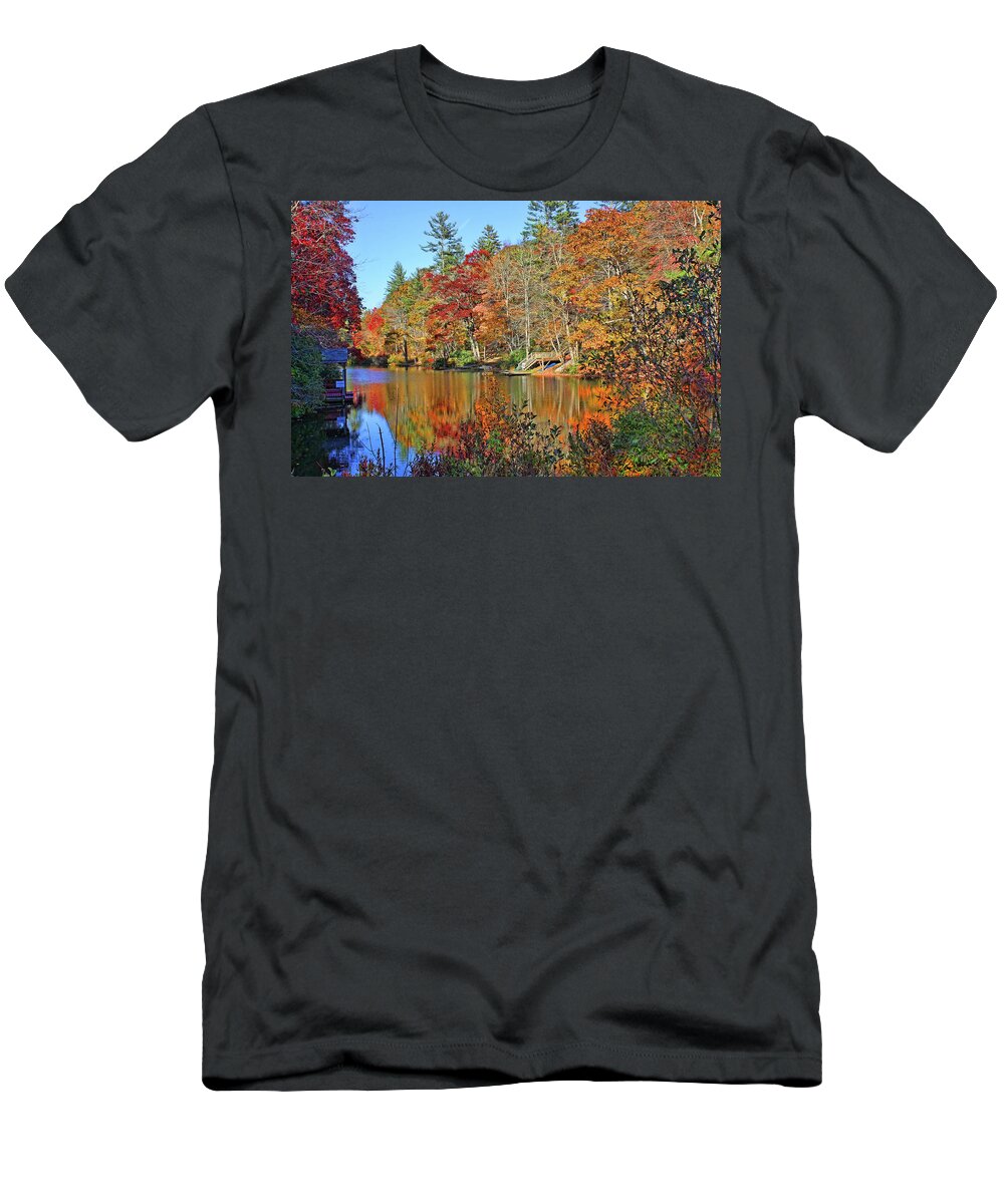 Lake Sequoyah T-Shirt featuring the photograph Autumn At The Lake 2 by HH Photography of Florida