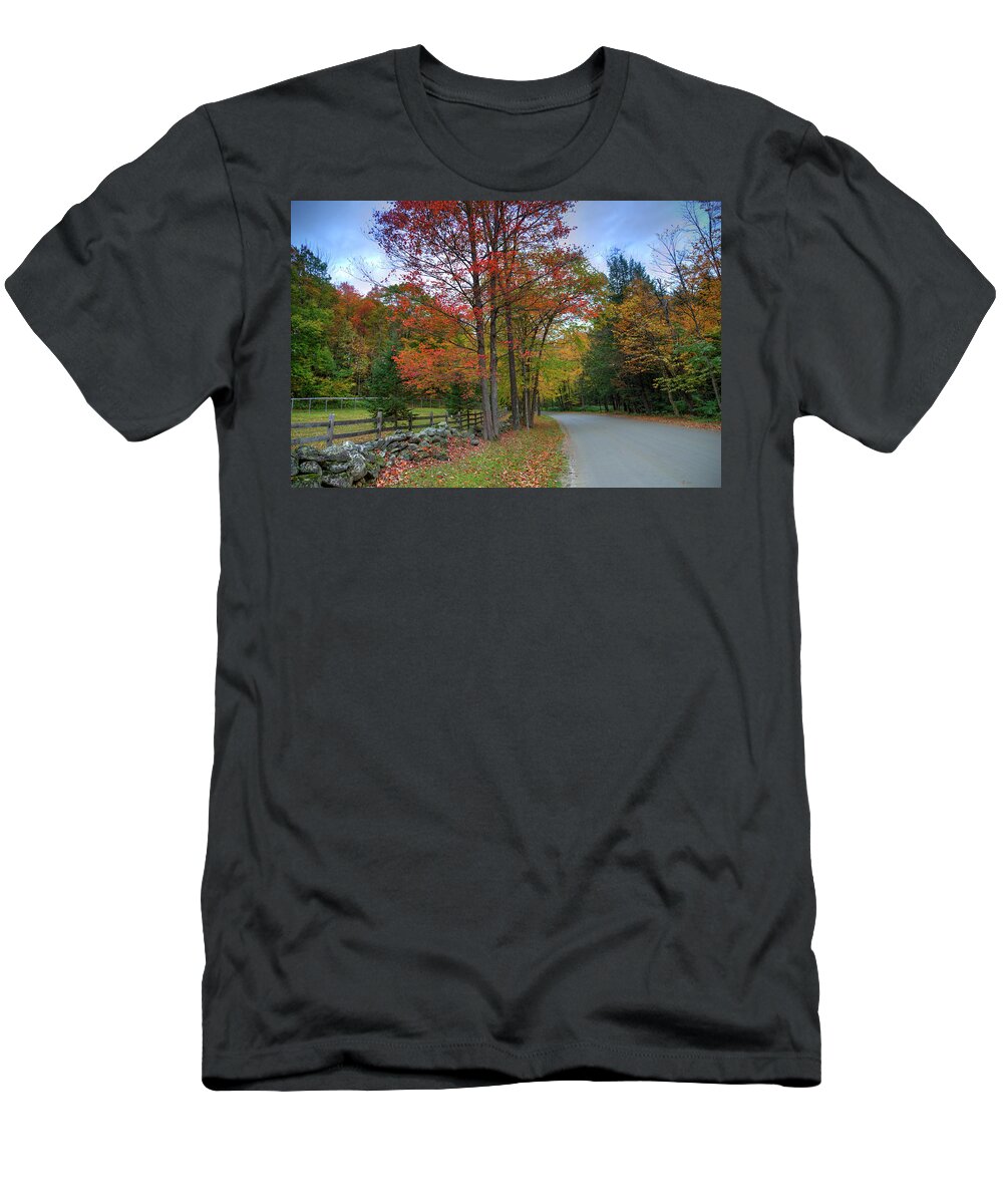 Fine Art T-Shirt featuring the photograph Autumn In Vermont by Robert Harris