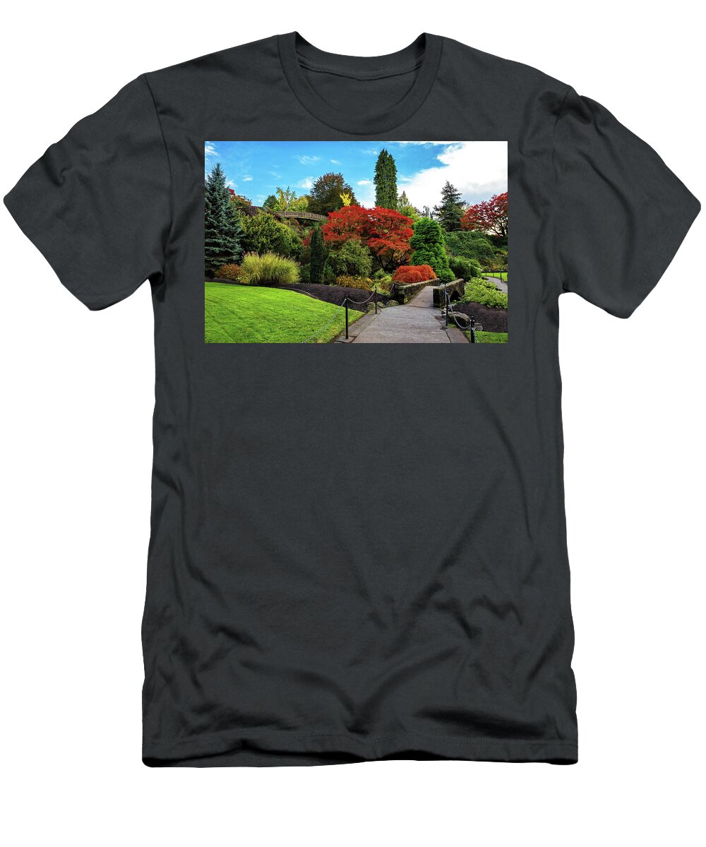 Alex Lyubar T-Shirt featuring the photograph Autumn landscape at Queen Elizabeth by Alex Lyubar