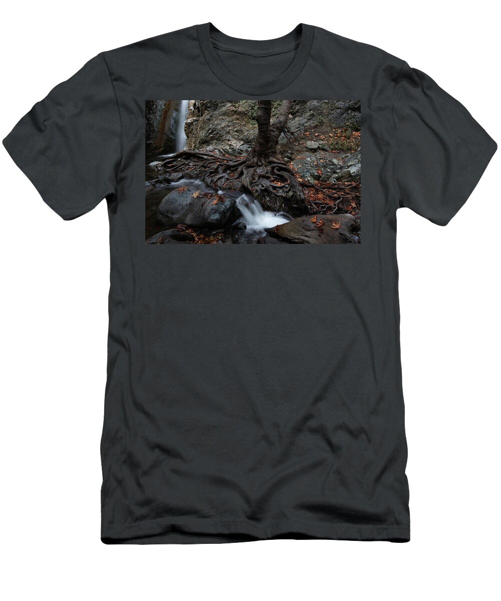 Autumn T-Shirt featuring the photograph Autumn landscape in the river by Michalakis Ppalis