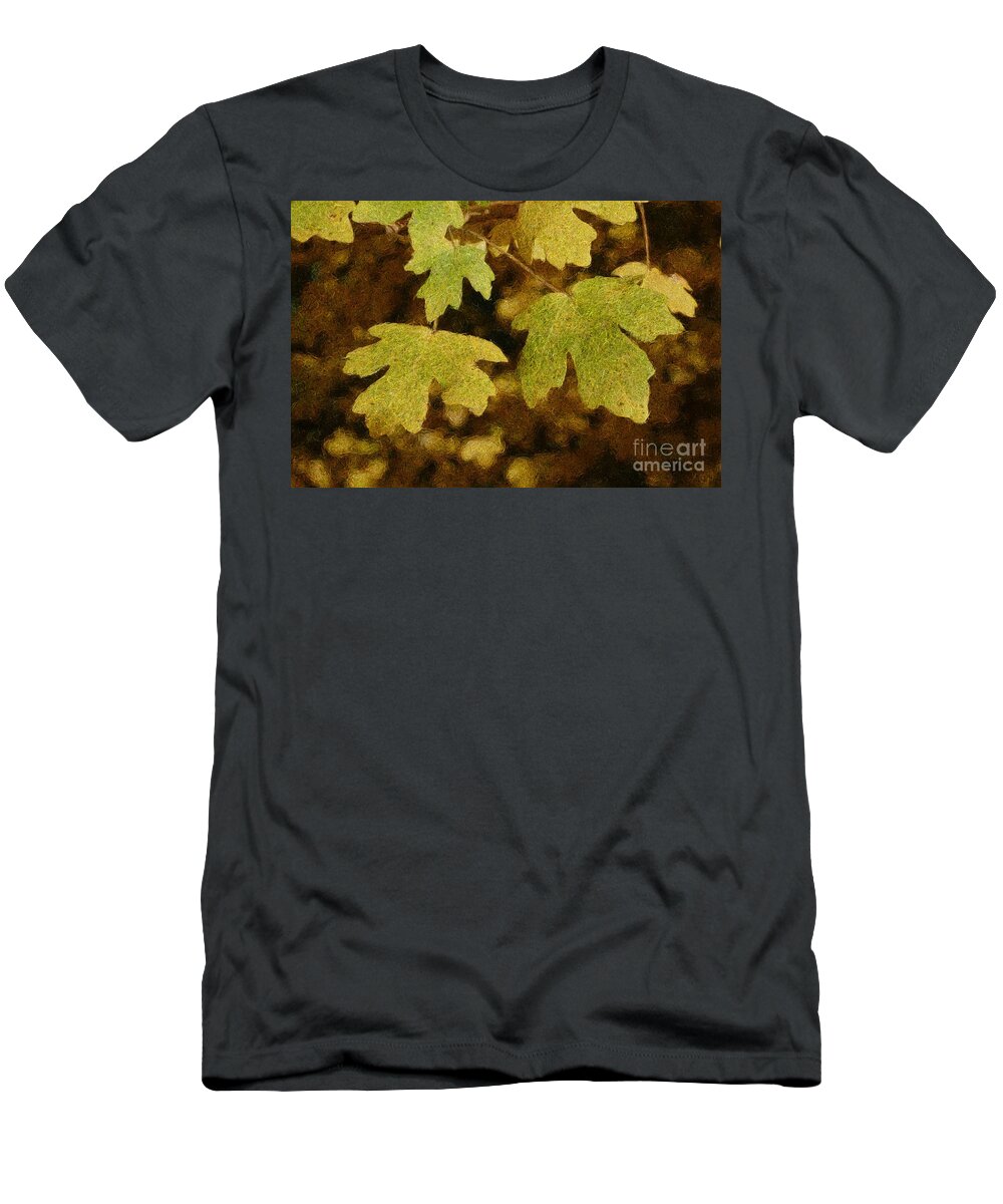 Digital Art T-Shirt featuring the photograph Autumn Leaves 28 by Jean Bernard Roussilhe