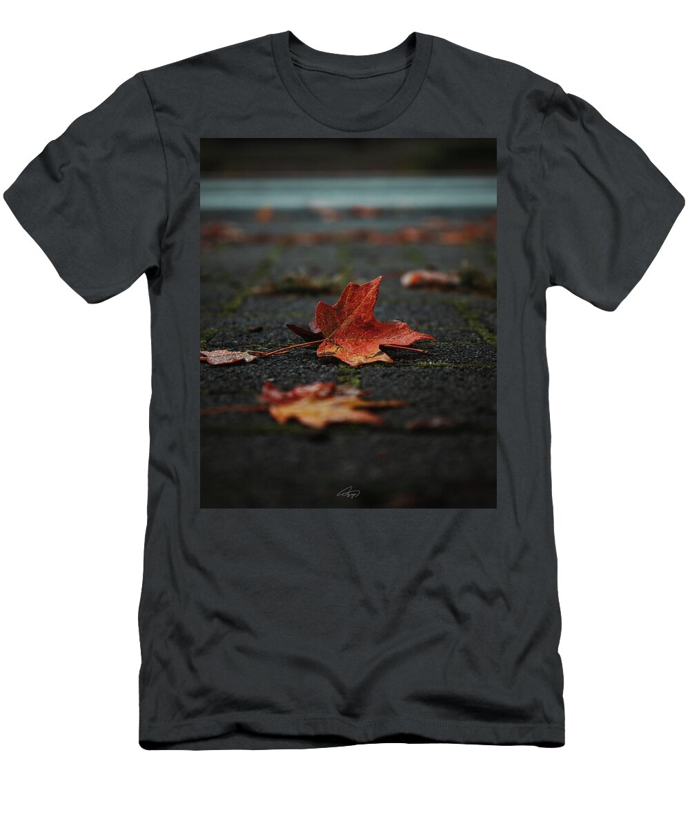 T-Shirt featuring the photograph Autumn Leaves in the City by William Boggs