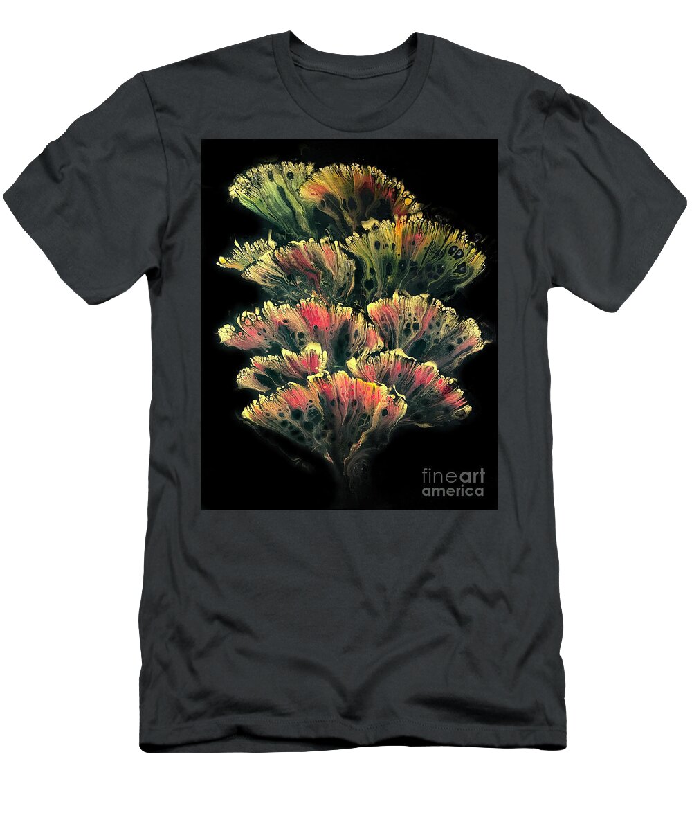 Autumn T-Shirt featuring the painting Autumn Sea Fan by Lucy Arnold