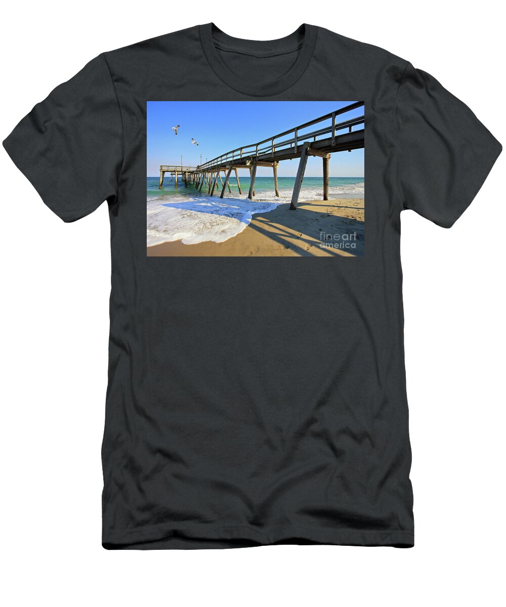 Ocean T-Shirt featuring the photograph Avalon Pier by Geoff Crego