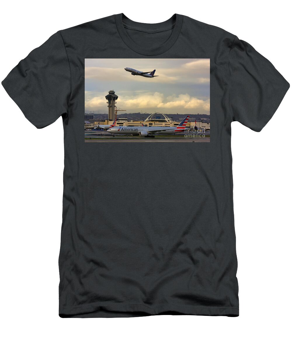 Airliner T-Shirt featuring the photograph Aviation Jet Airplanes by Sam Antonio