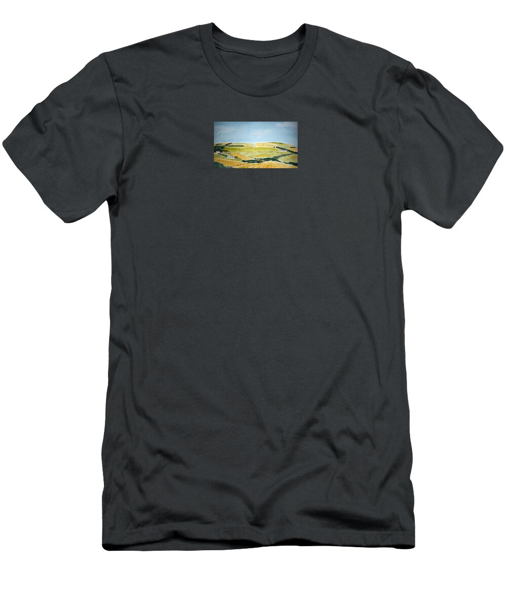 Watercolor T-Shirt featuring the painting Ayrshire Farms by John Klobucher