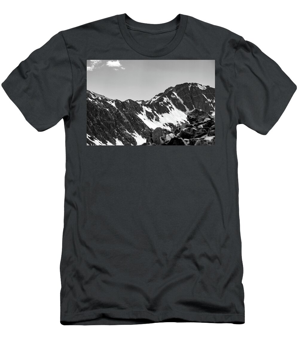 Outdoors T-Shirt featuring the photograph B and W of a mountain Side by Nathan Wasylewski