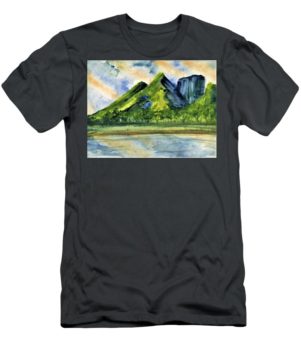 Tahiti T-Shirt featuring the painting Backside of Bora Bora by Randy Sprout