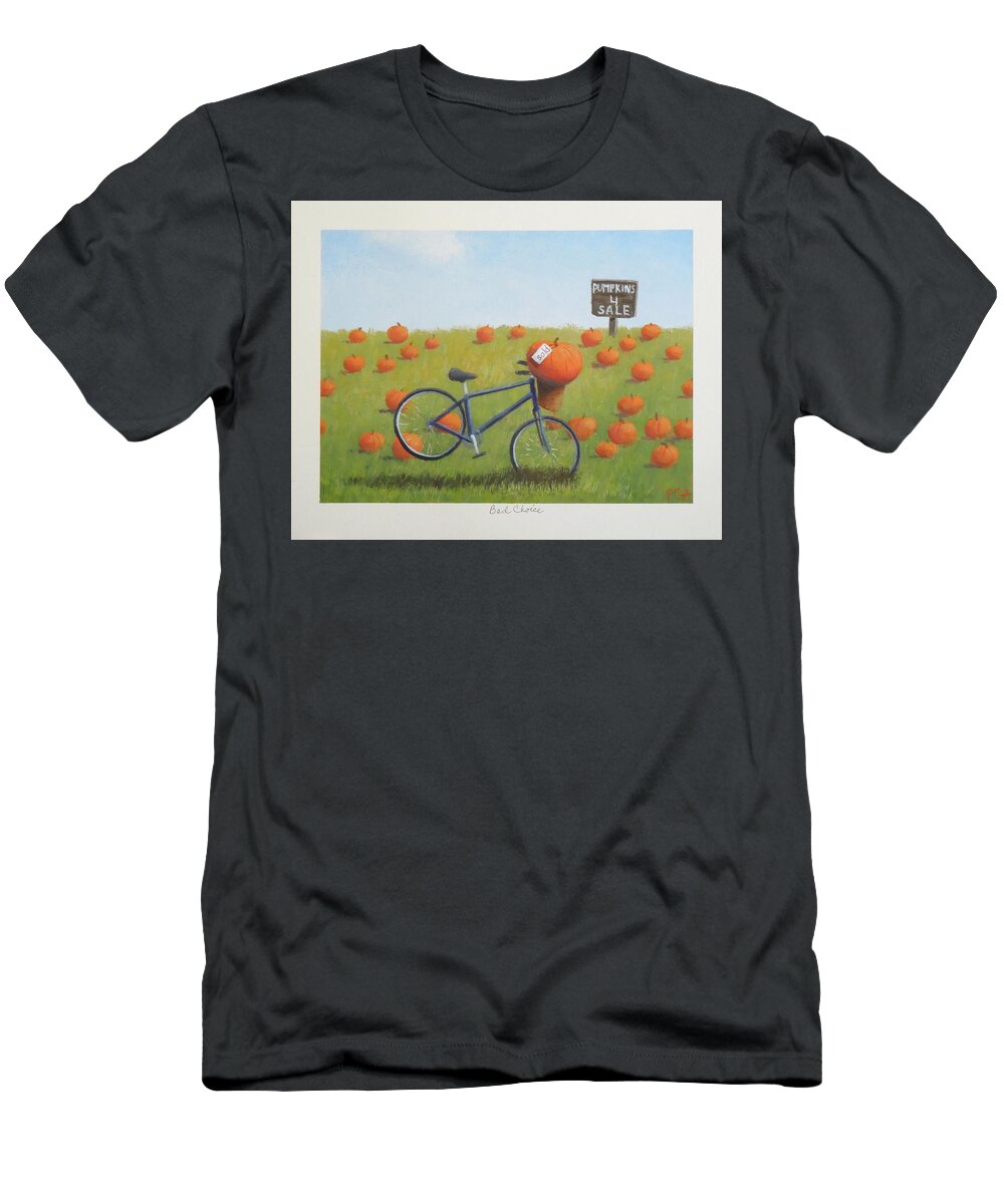 Bicycle T-Shirt featuring the painting Bad Choice by Phyllis Andrews