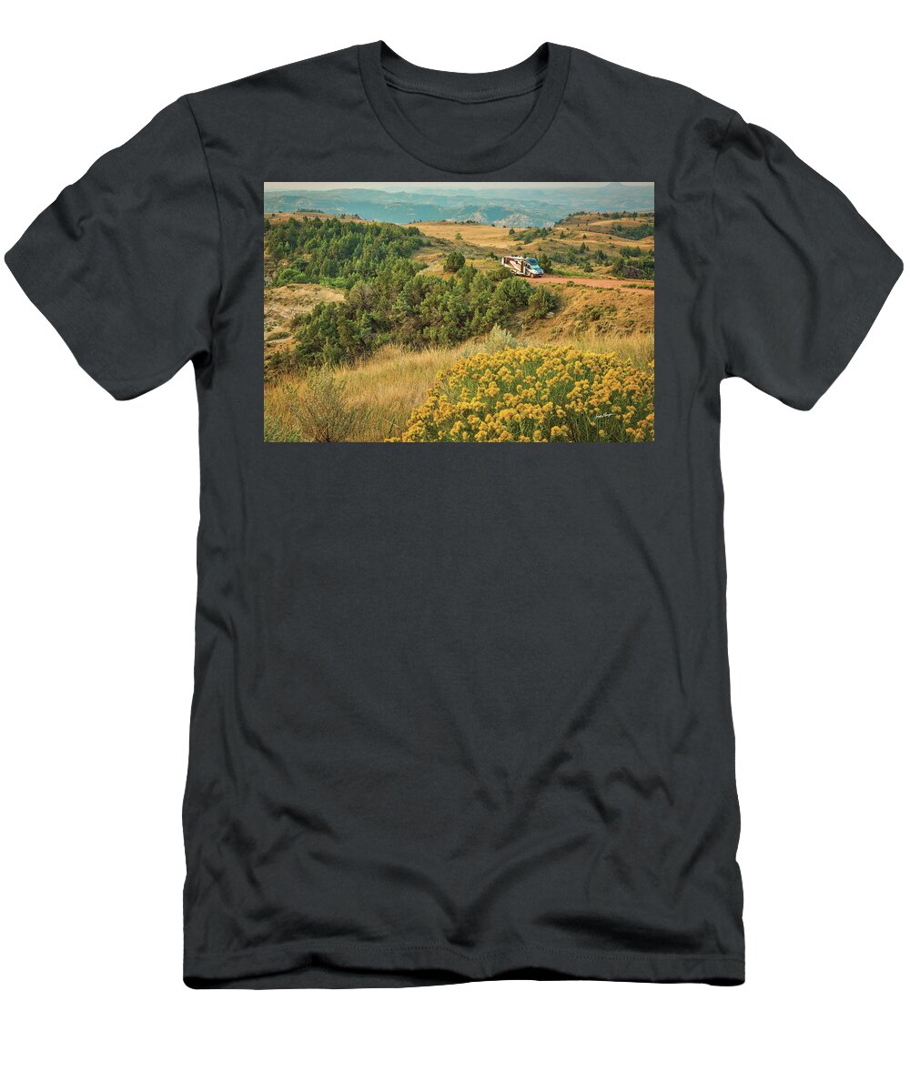 Camping T-Shirt featuring the photograph Badlands Boondocking by Jurgen Lorenzen