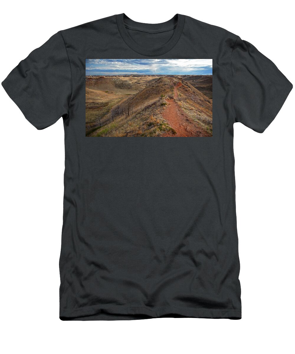 Badlands Hiking Trail T-Shirt featuring the photograph Badlands Hiking Trail by Dan Sproul