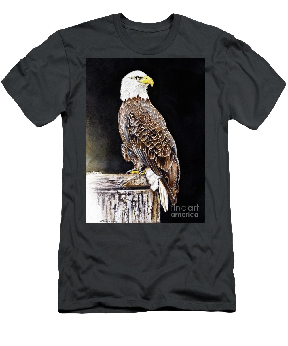 Bird T-Shirt featuring the painting Bald Eagle by Jeanette Ferguson
