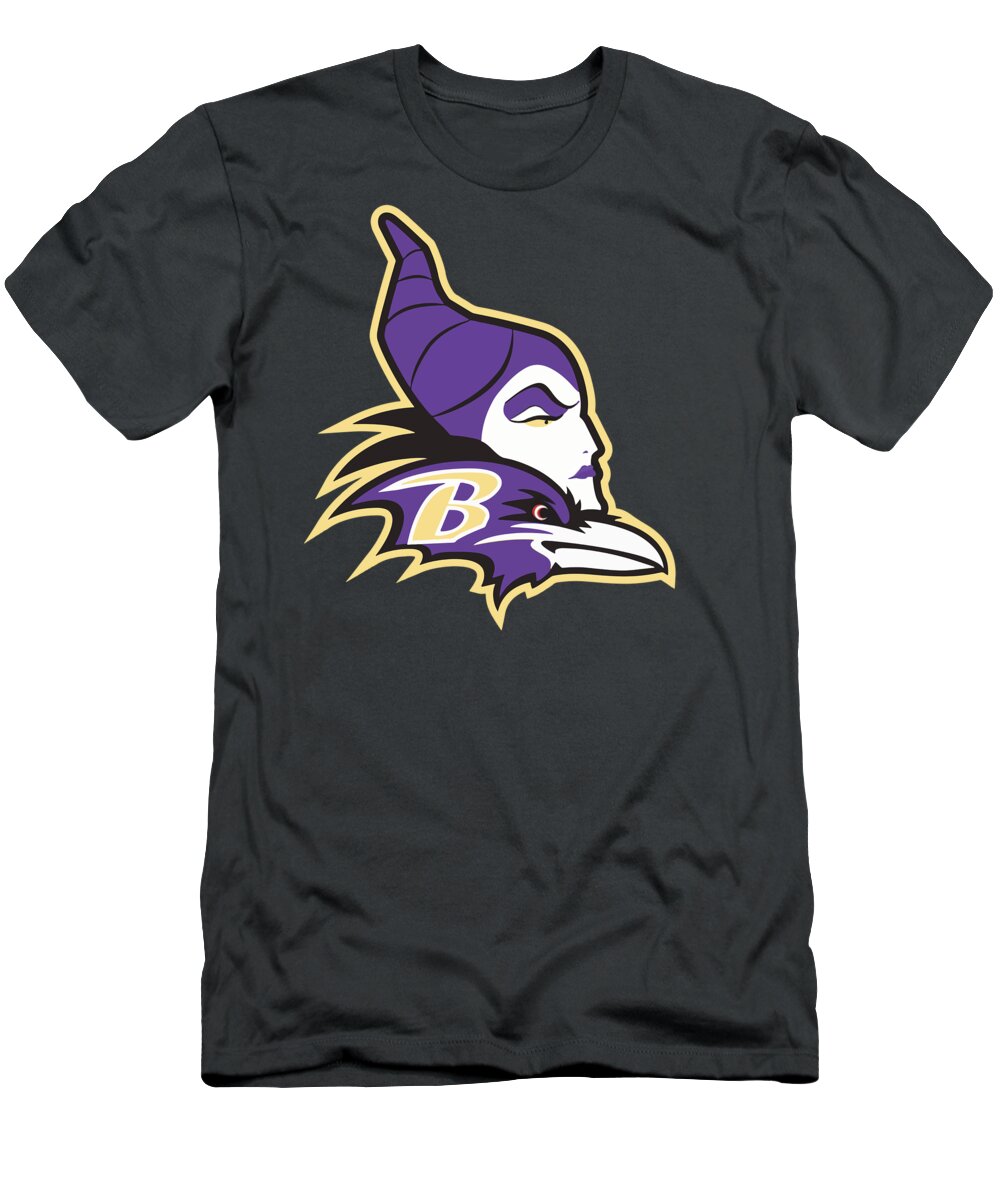 Baltimore Ravens T-Shirt featuring the drawing Baltimore Ravens Malefice Witchnt by Huyen Vu