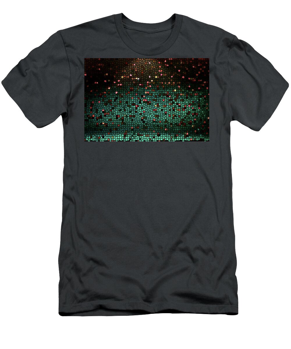 Bar T-Shirt featuring the digital art Bar light stained glass by Lisa Stanley