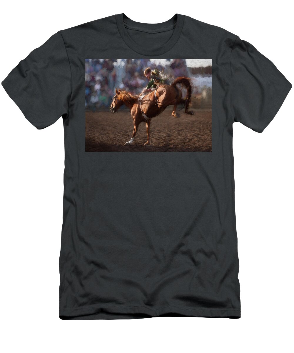 2010 T-Shirt featuring the digital art Bareback Rider - 4 by Bruce Bonnett