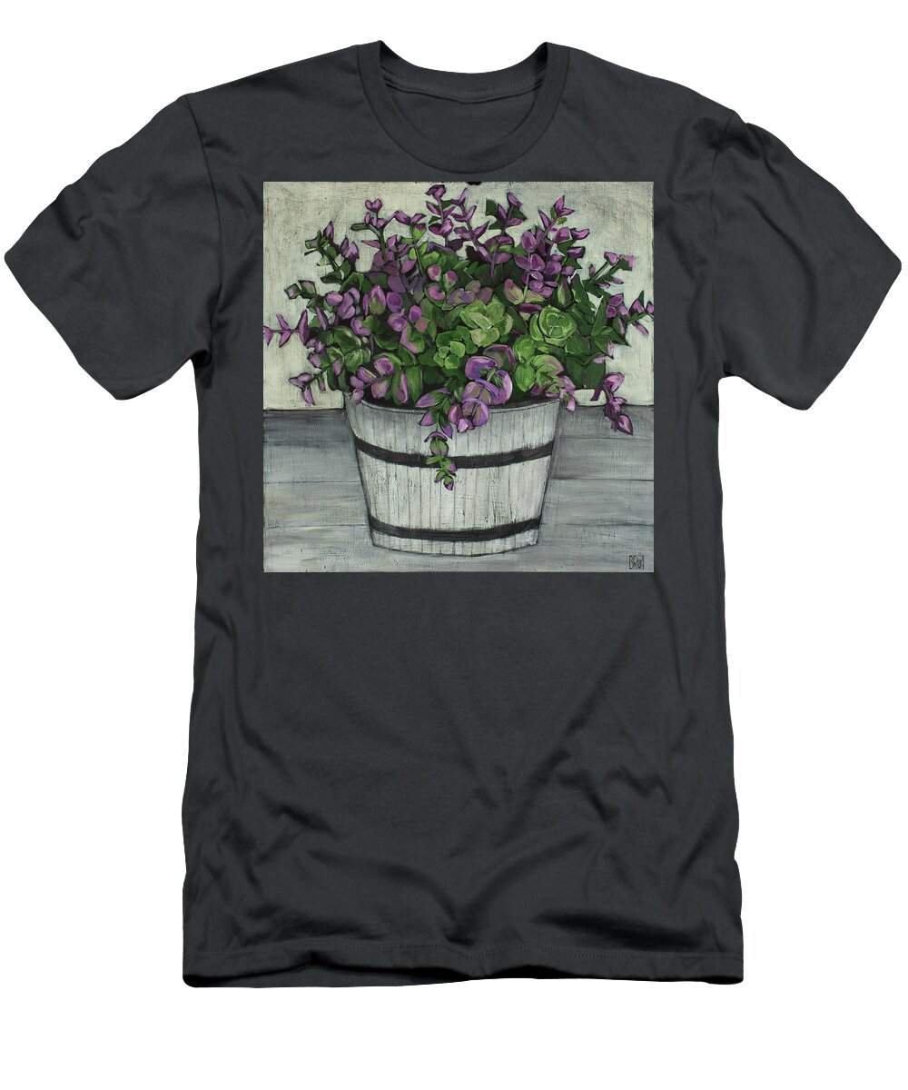 Country Art T-Shirt featuring the painting Barrel Bunch by Debbie Brown