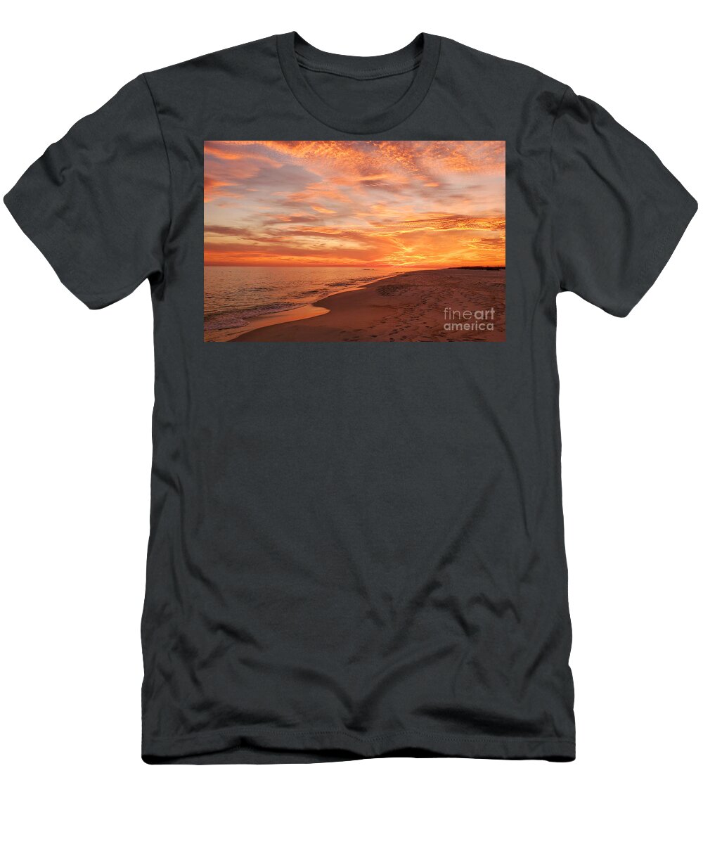 Sun T-Shirt featuring the photograph Beach Sunset Skies, Perdido Key, Florida by Beachtown Views