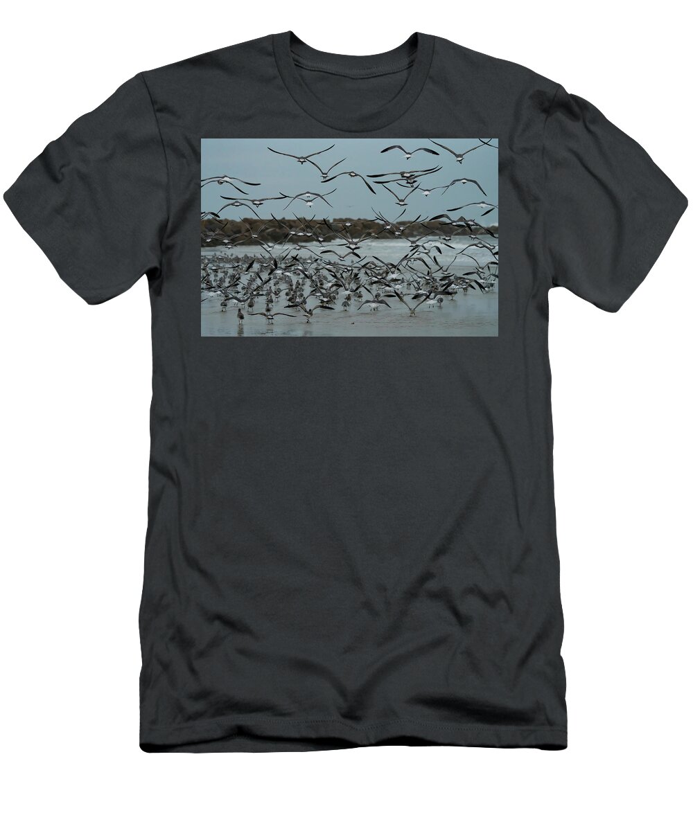 Huguenot T-Shirt featuring the photograph Beach Traffic by Todd Tucker