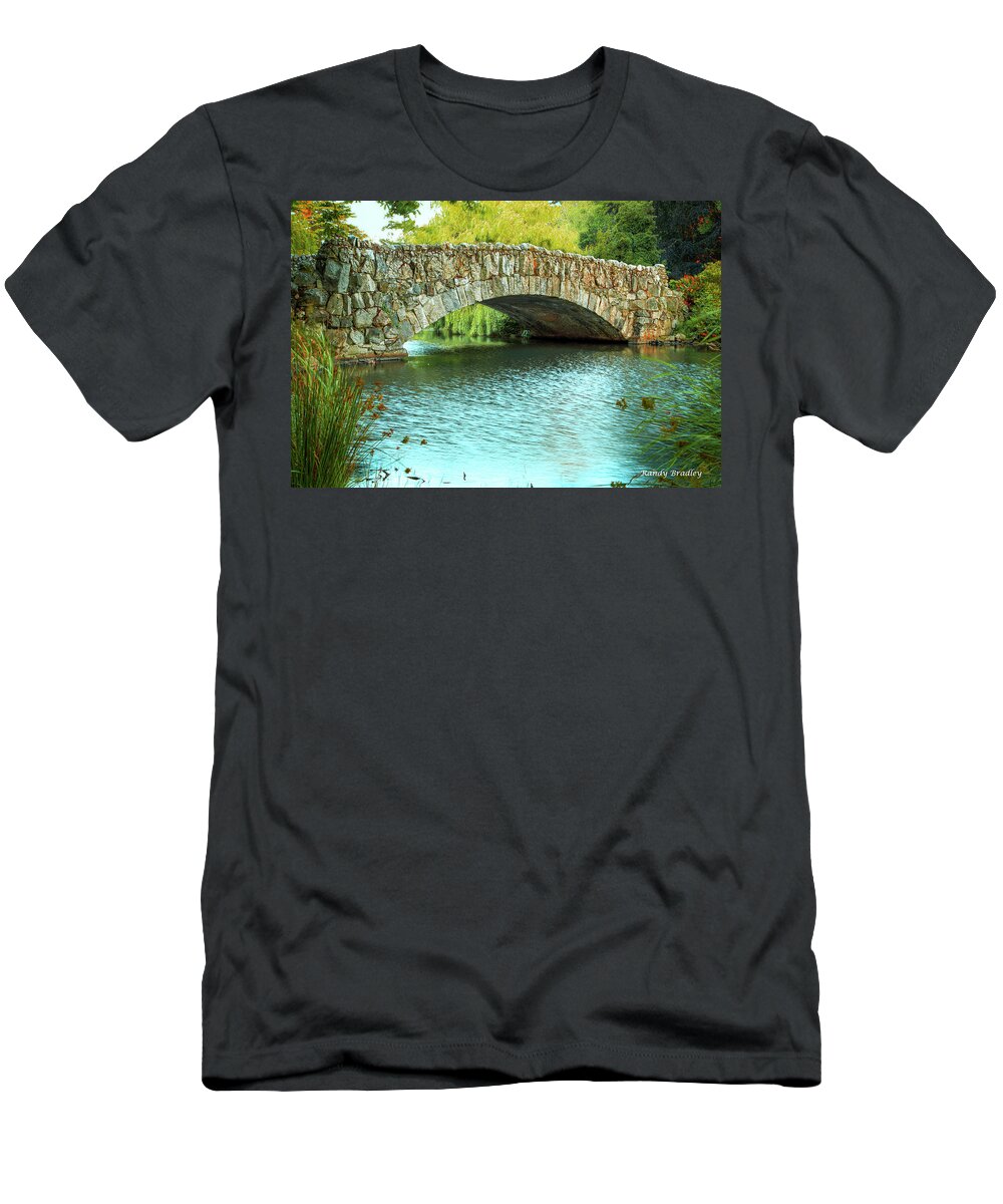 Stone Bridge T-Shirt featuring the photograph Beacon Hill Park Stone Bridge by Randy Bradley