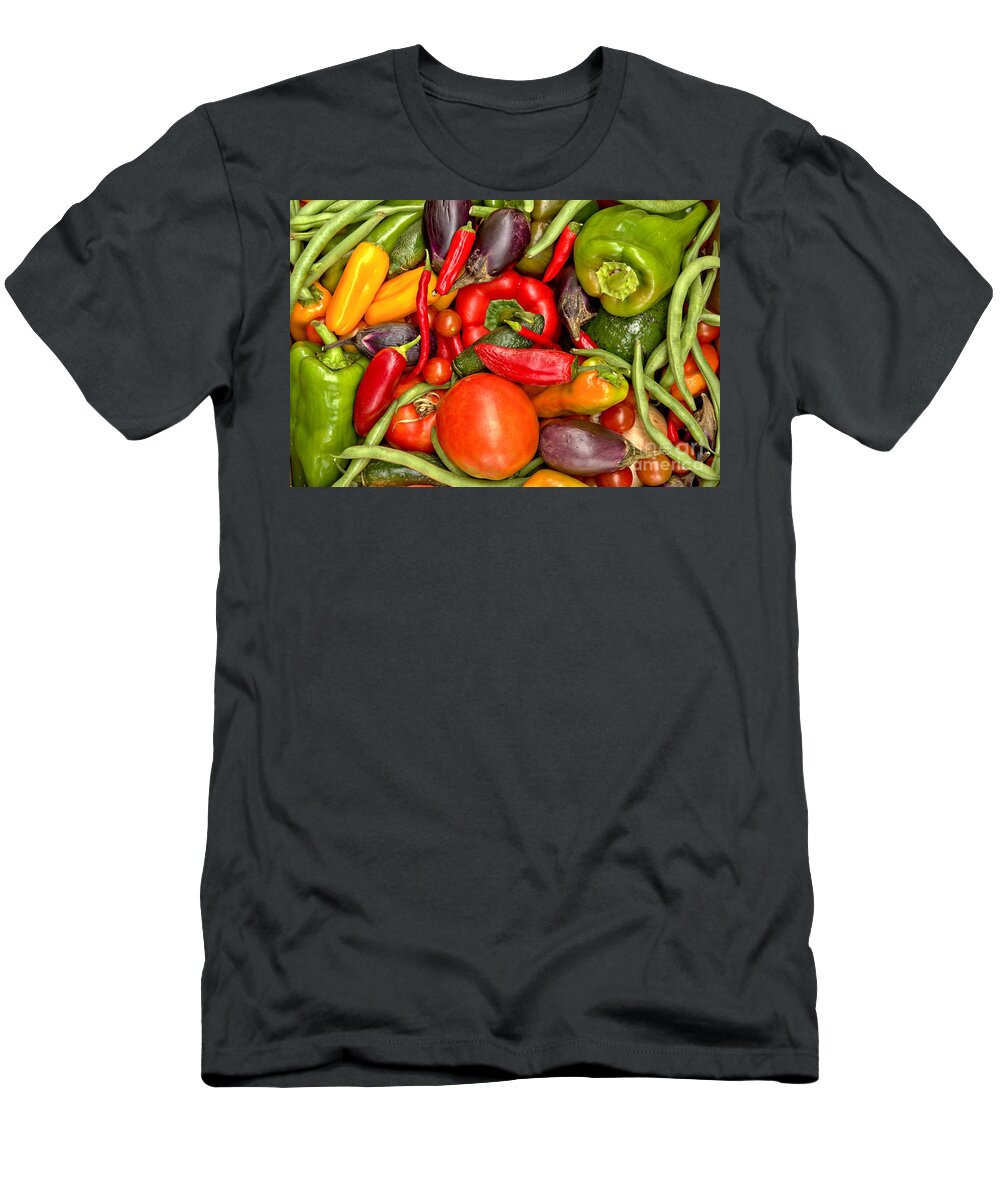 Peppers T-Shirt featuring the photograph Beans Peppers And Tomatoes by Adam Jewell