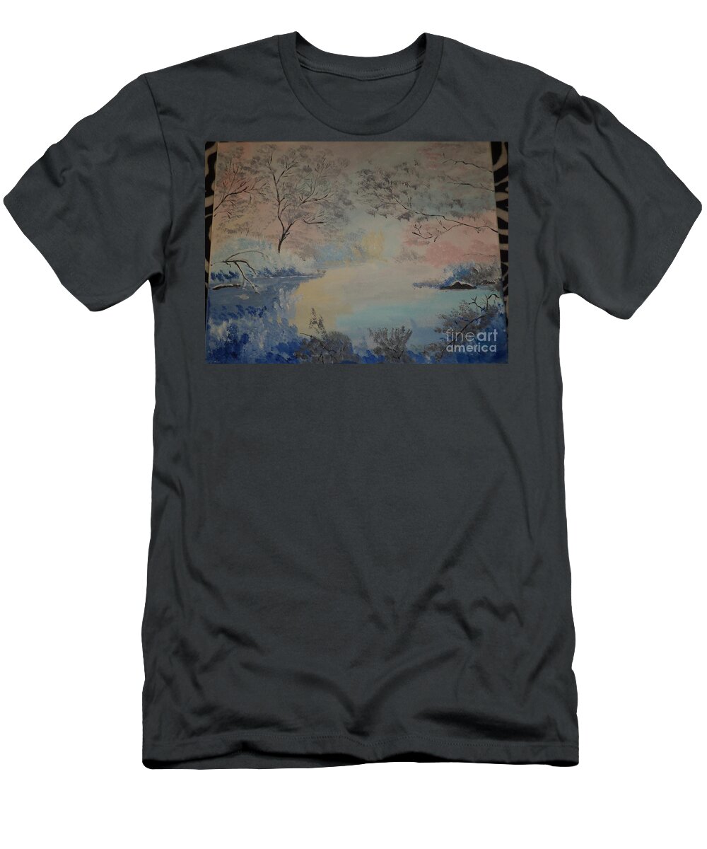 Beautiful Colors And Trees T-Shirt featuring the painting Beautiful Morning Time Painting # 73 by Donald Northup