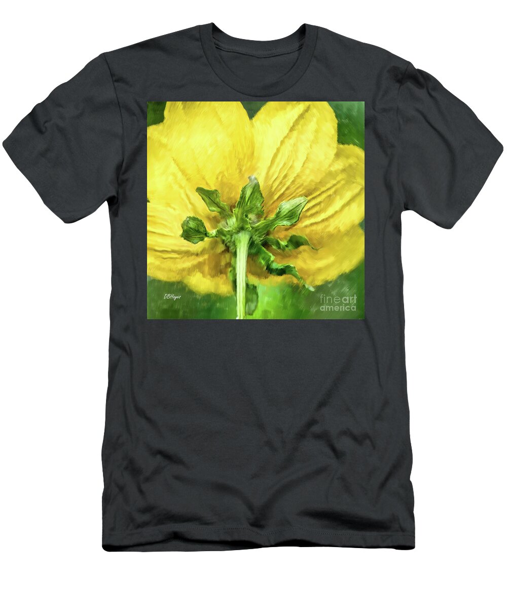 Flowers T-Shirt featuring the mixed media Beauty Of The Rear by DB Hayes