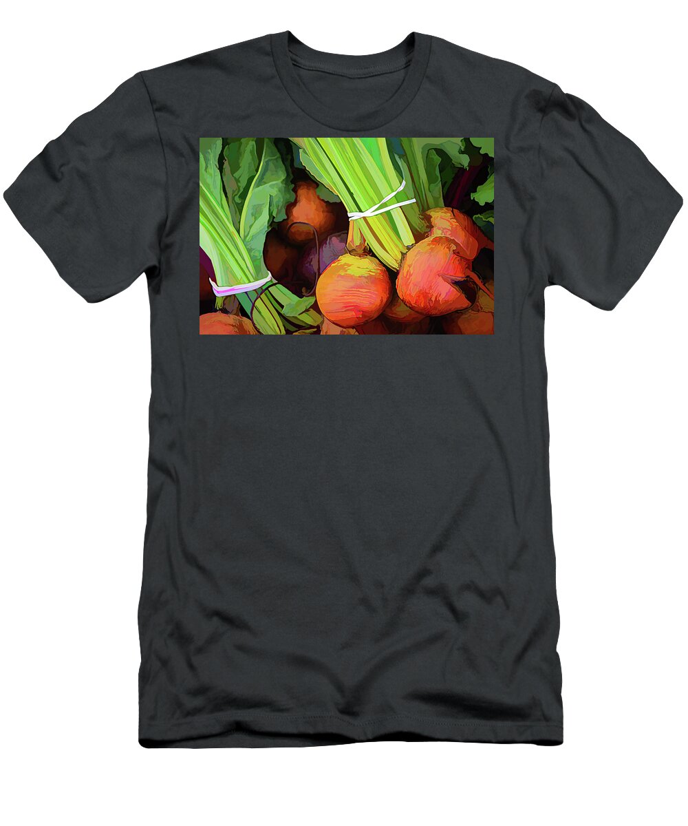 Red Beets T-Shirt featuring the photograph Beets - Acrylic Photoart by Alan Goldberg