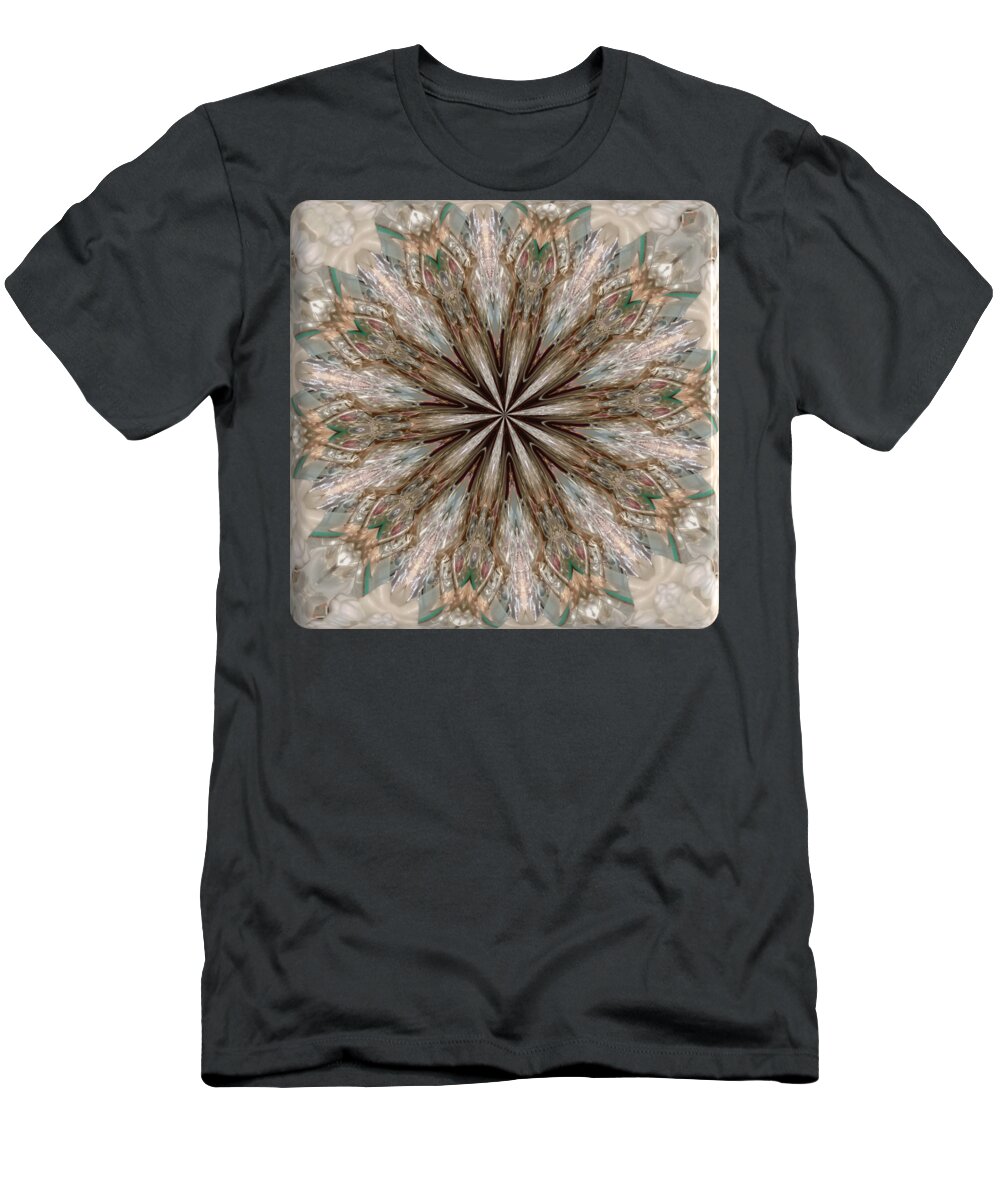 3d Art T-Shirt featuring the digital art Bejeweled Kaleidoscope - 3D Square by Marian Bell